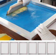 Screen Printing Kit, 6 Pieces Aluminum Silk Screen Printing Frames, 25.4 x 35.6 cm Silk Screen Printing Frame with 110 Count Mesh, High Tension Nylon Mesh and Sealing Tape for T-shirts DIY