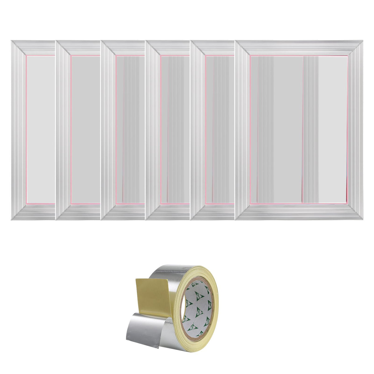 Screen Printing Kit, 6 Pieces Aluminum Silk Screen Printing Frames, 25.4 x 35.6 cm Silk Screen Printing Frame with 156 Count Mesh, High Tension Nylon Mesh and Sealing Tape for T-shirts DIY
