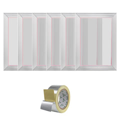Screen Printing Kit, 6 Pieces Aluminum Silk Screen Printing Frames, 25.4 x 35.6 cm Silk Screen Printing Frame with 156 Count Mesh, High Tension Nylon Mesh and Sealing Tape for T-shirts DIY