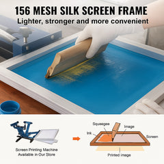 Screen Printing Kit, 6 Pieces Aluminum Silk Screen Printing Frames, 25.4 x 35.6 cm Silk Screen Printing Frame with 156 Count Mesh, High Tension Nylon Mesh and Sealing Tape for T-shirts DIY