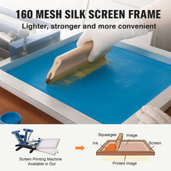 Screen Printing Kit, 6 Pieces Aluminum Silk Screen Printing Frames, 20x24inch Silk Screen Printing Frame with 160 Count Mesh, High Tension Nylon Mesh and Sealing Tape for T-shirts DIY Printing