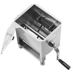 Manual Meat Mixer, 10L Fixed Tank Meat Processing Equipment(Mixing Maximum 15LBS for Meat), Stainless Steel Meat Mixer, Sausage Mixer Machine with Lid and Handle, Ground Beef Hand Mixer