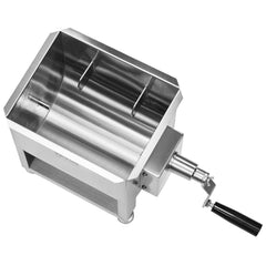 Manual Meat Mixer, 10L Fixed Tank Meat Processing Equipment(Mixing Max 15LBS for Meats), Stainless Steel Sausage Mixer Machine with Lid Handle Gear Reducer, Ground Beef Hand Mixers