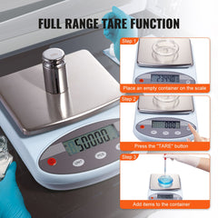 Analytical Balance Lab Scale 2000g x 0.01g 13 Units Conversion Electronic