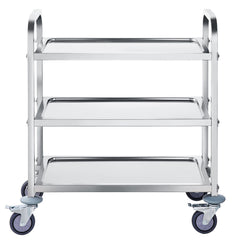  Stainless Steel Cart, 3 Layers Lab Utility Cart 181 kg Weight Capacity, Medical Cart with Lockable Universal Wheels, for Lab, Clinic, Kitchen, Salon
