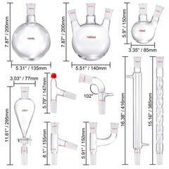 Lab Glassware Distillation Kit 1000ml 3.3 Boro 29 pcs Glassware Equipment