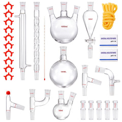 Lab Glassware Distillation Kit 1000ml 3.3 Boro 29 pcs Glassware Equipment