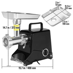 Commercial Electric Meat Grinder 2.27Kg/Min Sausage Stuffer Filler Kitchen