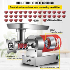 Electric Meat Grinder Machine Electric Meat Mincer 661 Lbs/Hour 1100W