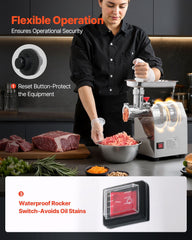 Commercial Electric Meat Grinder 4.5 Lbs/Min Sausage Stuffer Maker Kitchen