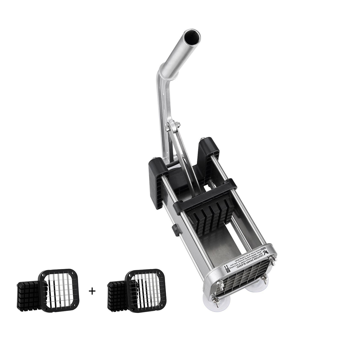 French Fry Cutter, Potato Slicer with 1/2-Inch and 3/8-Inch Stainless Steel Blades, Manual Potato Cutter Chopper with Suction Cups, Great for Potato, French Fries, Cucumber, Vegetables, Carrot