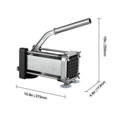 French Fry Cutter, Potato Slicer with 1/2-Inch and 3/8-Inch Stainless Steel Blades, Manual Potato Cutter Chopper with Suction Cups, Great for Potato, French Fries, Cucumber, Vegetables, Carrot