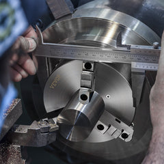 3-Jaw Lathe Chuck, 200 mm, Self-Centering Lathe Chuck, 4-200 mm Clamping Range with T-key Fixing Screws Hexagon Wrench, for Lathe 3D Printer Machining Center Milling Drilling Machine