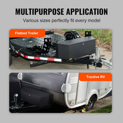 Trailer Tongue Box, Carbon Steel Tongue Box Tool Chest, Heavy Duty Trailer Box Storage with Lock and Keys, Utility Trailer Tongue Tool Box for Pickup Truck Bed, RV Trailer, 91.44cmx30.48 cmx30.4