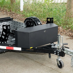 Trailer Tongue Box, Carbon Steel Tongue Box Tool Chest, Heavy Duty Trailer Box Storage with Lock and Keys, Utility Trailer Tongue Tool Box for Pickup Truck Bed, RV Trailer, 91.44cmx30.48 cmx30.4