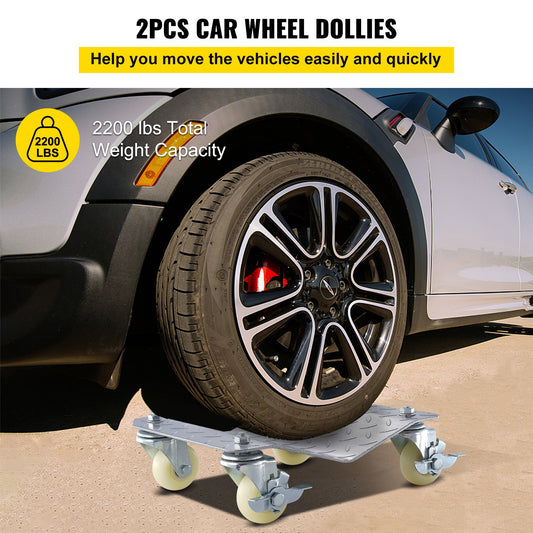 2 Pcs Tire Wheel Dollies 12"X16" Platform Size Wheel Car Dolly 3" Caster Wheel Dolly for Vehicle Car Auto Repair (2 Pcs)