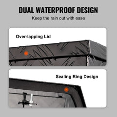 Trailer Tongue Box, Aluminum Alloy Diamond Plate Tongue Box Tool Chest, Heavy Duty Trailer Box Storage with Lock and Keys, for Pickup Truck, RV, Trailer, 737 x 410 x 460 mm/29x16.5x18inch