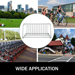 10 Holders Floor Bike Rack, 59" Length All-Steel Grid Bike Rack, 10-Bike Capacity Dual-Side Storage Stand for Garages Streets Yards Bike Events