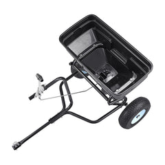 Tow Behind Broadcast Spreader, 130LBS Capacity, Tow/Push Garden Spreader with 13 in Tires, 30 Adjustable Setting & 9.8 ft Spreading Width, Lawn Spreaders for Seed, Fertilizer, Salt, Ice Melt