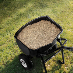Walk Behind Spreader, 60LBS Capacity, Push Spreader with Hopper Grate, 0-9.8 ft Spreading Width, 8 in All Terrain Pneumatic Tires, Garden & Lawn Broadcast Spreaders, for Seed, Fertilizer