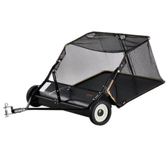 106.6 cm Lawn Sweeper Tow Behind, 12 cu.ft. Large Pull Behind Grass Sweeper, Heavy Duty Leaf & Grass Collector with Dumping Rope Design, Adjustable Sweeping Height for Picking Up Debris & Grass
