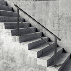 Outdoor Handrail 165LBS Load Handrail Outdoor Stairs Aluminum Stair Handrail 152 x 89.5 cm Outdoor Stair Railing Transitional Range from 0 to 30° Staircase Handrail Fits 4-5 Steps with Screw Kit