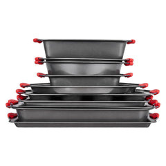 Baking Pan Set 10-Piece Nonstick Carbon Steel Set with Silicone Handles