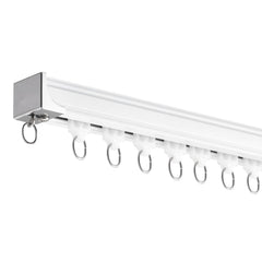 Ceiling Curtain Track Set 5.9 FT/1.8 Meter_oom Divider with Hooks White