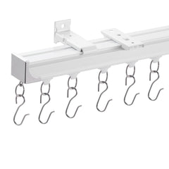 Ceiling Curtain Track Set 5.9 FT/1.8 Meter_oom Divider with Hooks White