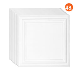 Ceiling Tiles 48-Pack 20 x 20 in Polystyrene Easy Installation Glue-up
