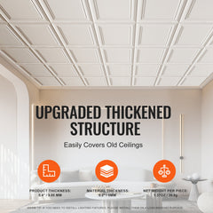 Ceiling Tiles 96-Pack 20 x 20 in Polystyrene Easy Installation Glue-up