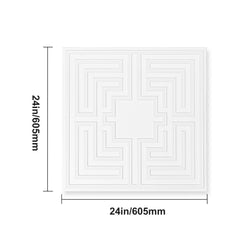 Ceiling Tiles 12-Pack 24 x 24 in PVC Easy Installation White Echo Pattern