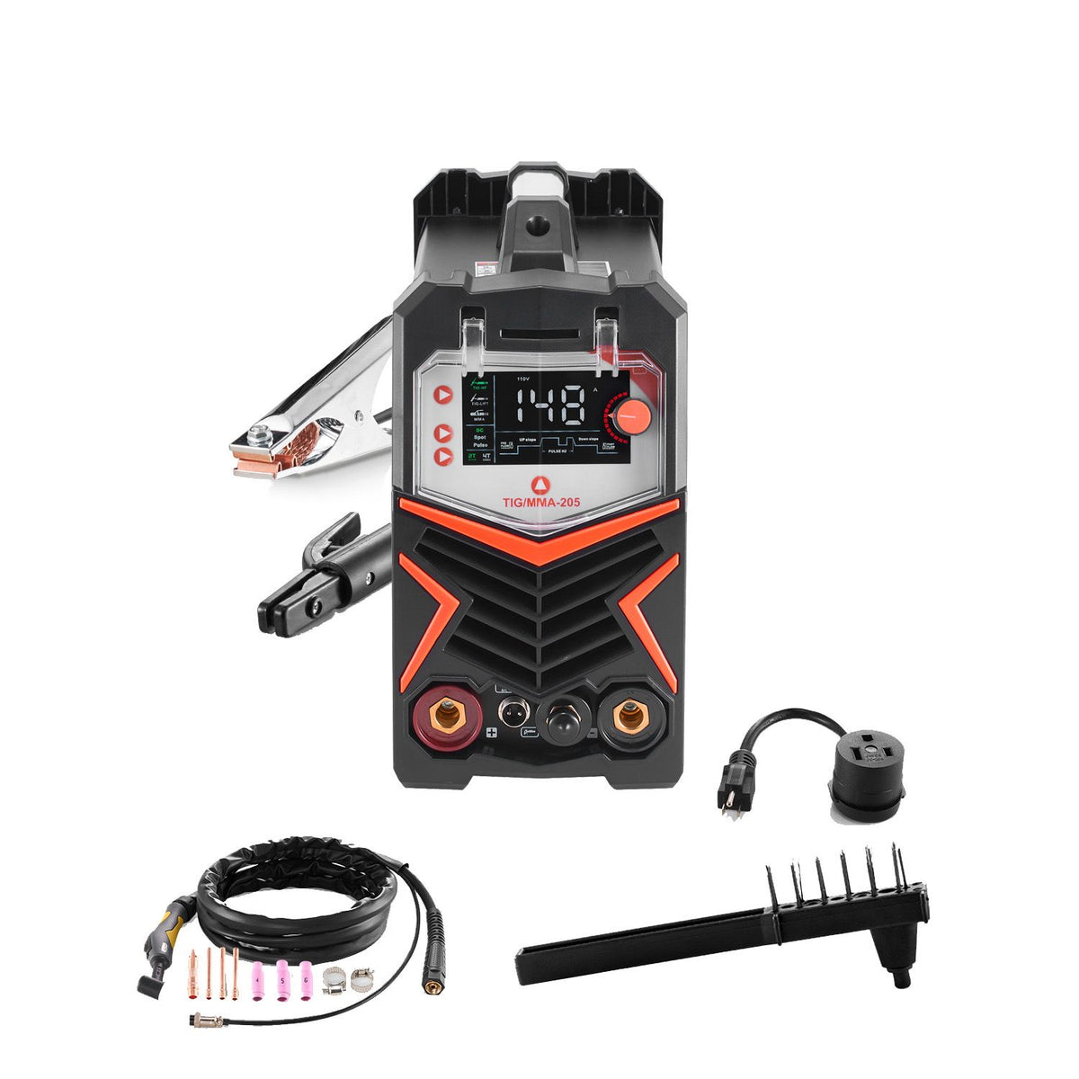 TIG Welder, 200A 6-In-1 Aluminum Welding Machine (LED Display) - AC TIG/DC TIG/AC Pulse TIG/DC Pulse TIG/Spot TIG/MMA(Stick), Electric Welder with Synergic Control IGBT