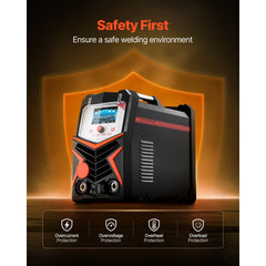 TIG Welder, 200A 6-In-1 Aluminum Welding Machine (LED Display) - AC TIG/DC TIG/AC Pulse TIG/DC Pulse TIG/Spot TIG/MMA(Stick), Electric Welder with Synergic Control IGBT