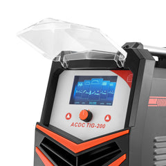 TIG Welder, 200A 6-In-1 Aluminum Welding Machine (LED Display) - AC TIG/DC TIG/AC Pulse TIG/DC Pulse TIG/Spot TIG/MMA(Stick), Electric Welder with Synergic Control IGBT