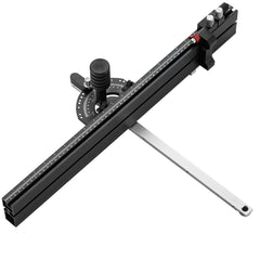 Precision Miter Gauge, Standard Slot 19 x 9.5 mm, Aluminum Alloy Table Saw Miter Gauge with 61 cm Grating 15 Angle Stops Adjustable Spring Loaded Plunger and Removable Disc, for Woodworking