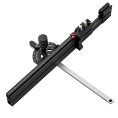 Precision Miter Gauge, Standard Slot 3/4'' x 3/8'', Aluminum Alloy Table Saw Miter Gauge with 19-35 in Grating 15 Angle Stops Adjustable Spring Loaded Plunger and Removable Disc, for Woodworking