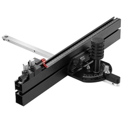 Precision Miter Gauge, Standard Slot 19 x 9.5 mm, Aluminum Alloy Table Saw Miter Gauge with 45.7 cm Grating 15 Angle Stops Adjustable Spring Loaded Plunger and Removable Disc, for Woodworking