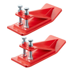 Tractor Bucket Protector, 2PCS Heavy Duty Steel Bucket Edge Protectors, Edge Tamer Anti-Skid Device with Double Hexagon Lock Nuts and Bolts, for Snow, Leave Removal & Spreading Gravel (Red)
