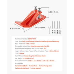 Tractor Bucket Protector, 2PCS Heavy Duty Steel Bucket Edge Protectors, Edge Tamer Anti-Skid Device with Double Hexagon Lock Nuts and Bolts, for Snow, Leave Removal & Spreading Gravel (Orange)