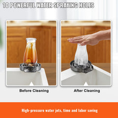 Glass Rinser 10-Hole Rotating Stainless Steel Washer ABS Cup Holder