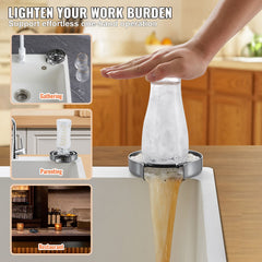 Glass Rinser 10-Hole Rotating Stainless Steel Washer ABS Cup Holder