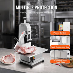 650W Commercial Electric Meat Bandsaw Stainless Steel Bone Sawing Machine