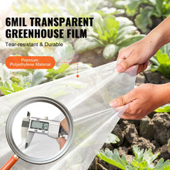 Greenhouse Plastic Sheeting 12 x 50 ft 6Mil Clear Polyethylene Film