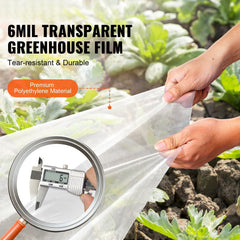 Greenhouse Plastic Sheeting 12 x 50 ft 6Mil Clear Polyethylene Film
