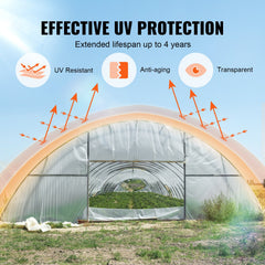 Greenhouse Plastic Sheeting 12 x 50 ft 6Mil Clear Polyethylene Film