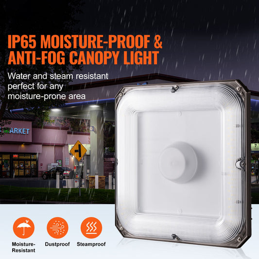 4 Pack LED Canopy Lights 80W 8800LM 5000K Daylight Outdoor Canopy Lighting