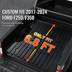 Truck Bed Mat Fit 2017-2024 Ford F250/F350 TPE Truck Bed Liner Accessories