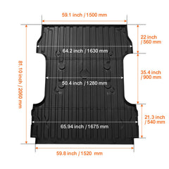 Truck Bed Mat Fit 2017-2024 Ford F250/F350 TPE Truck Bed Liner Accessories