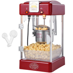 Popcorn Popper Machine Tabletop Popcorn Maker 300W 2.5 Oz Red